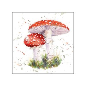 Watercolor,fly,agaric,mushroom,on,white,background