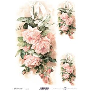 Ριζόχαρτο Itd 21x29cm Μπουκέτα με ροζ λουλούδια R1198