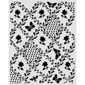 Stamperia Daisy Art Texture Butterfly And Daisy Stencil Kstd198 Grande