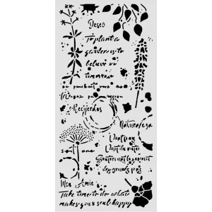 Stamperia Flowers And Poems Flowers And Writings Stencil Kstdl175 Grande