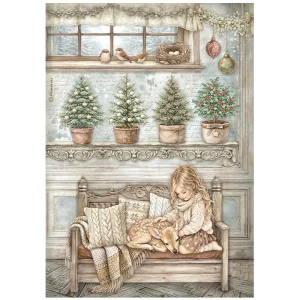 Stamperia Rice Paper A4 Little Girl And A Fawn